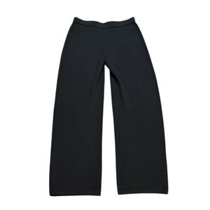 St. John Caviar Black Wide Leg Knit Pants size 12